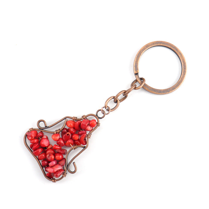Wholesale Hand-wound Natural Crushed Stone Crystal Amethyst Keychain